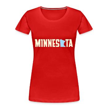 Karte von Minnesota Design für stolze Minnesotaner - Frauen Premium Bio T-Shirt - Rot - Vorne - Mia (176cm)