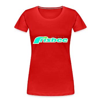 Frisbee Turquoise Ultime - T-shirt bio Premium Femme - rouge - Devant - Mia (176cm)
