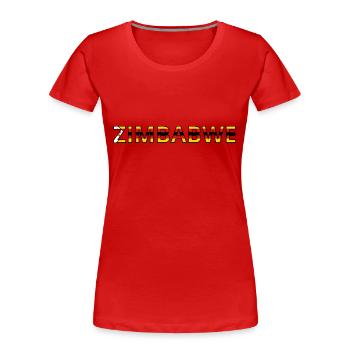 Drapeau Zimbabwe - T-shirt bio Premium Femme - rouge - Devant - Mia (176cm)