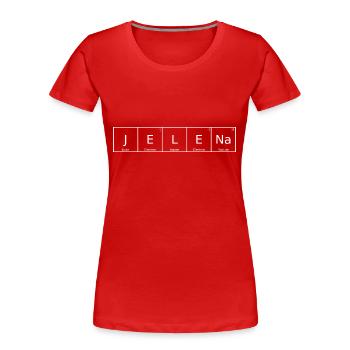 Jelena Name Vorname Chemie Periodensystem Elemente - Frauen Premium Bio T-Shirt - Rot - Vorne - Mia (176cm)