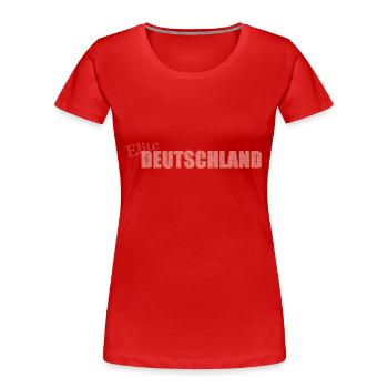 Elite Deutschland - Frauen Premium Bio T-Shirt - Rot - Vorne - Mia (176cm)
