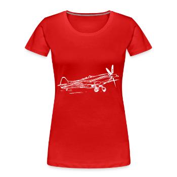 Avion Vintage Popeller Flyer - T-shirt bio Premium Femme - rouge - Devant - Mia (176cm)