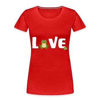Frösche "frog love" Froschprinz - Frauen Premium Bio T-Shirt - Rot - Vorne - Mia (176cm)