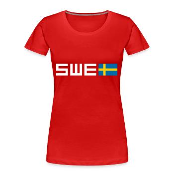 Schweden - Frauen Premium Bio T-Shirt - Rot - Vorne - Mia (176cm)