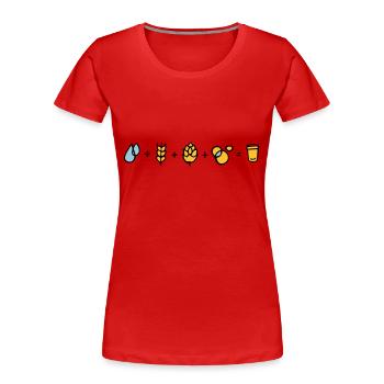 Bier Formel - Frauen Premium Bio T-Shirt - Rot - Vorne - Mia (176cm)