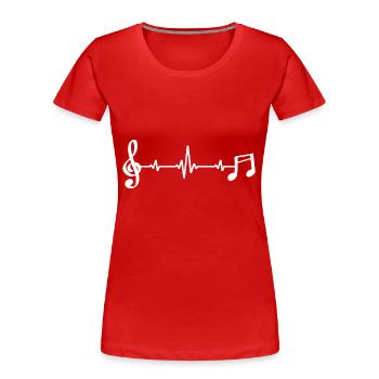 Musique clef groupe musicien monde sonore - T-shirt bio Premium Femme - rouge - Devant - Mia (176cm)