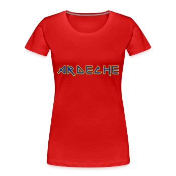 ardèche 3 couleurs - T-shirt bio Premium Femme - rouge - Devant - Mia (176cm)