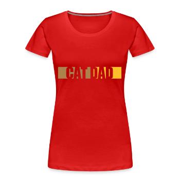Conception de bar Cat Dad - T-shirt bio Premium Femme - rouge - Devant - Mia (176cm)