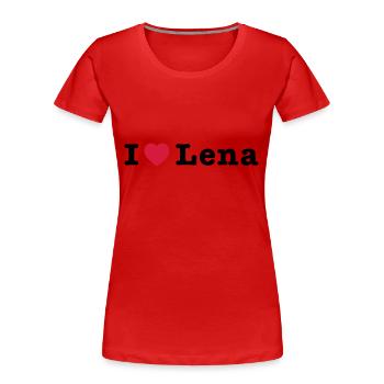 I Love Lena 1 - Women's Premium Organic T-Shirt - red - Front - Mia (176cm)