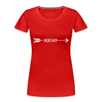 Flèche de l’escouade - T-shirt bio Premium Femme - rouge - Devant - Mia (176cm)