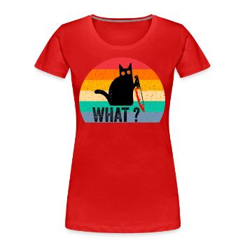 Mord Katze Was? Liebende Katze Retro - Frauen Premium Bio T-Shirt - Rot - Vorne - Mia (176cm)
