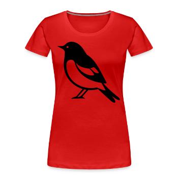 Petit oiseau - T-shirt bio Premium Femme - rouge - Devant - Mia (176cm)