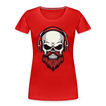Skull with hipster style - Women's Premium Organic T-Shirt - red - Front - Mia (176cm)
