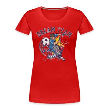 Dreamteam Sverige - Frauen Premium Bio T-Shirt - Rot - Vorne - Mia (176cm)