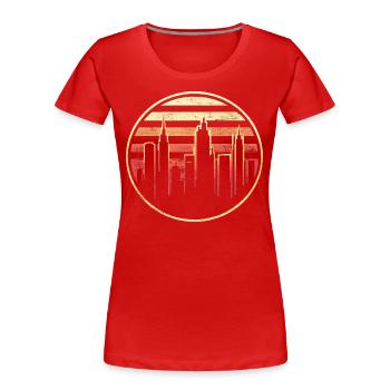 Ville Urbaine Vintage Graphique Ville - T-shirt bio Premium Femme - rouge - Devant - Mia (176cm)