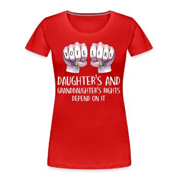 Grand-Mère Féminisme Petite Fille Mamie - T-shirt bio Premium Femme - rouge - Devant - Mia (176cm)
