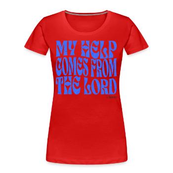Christentum Christlicher Bibelvers - Frauen Premium Bio T-Shirt - Rot - Vorne - Mia (176cm)