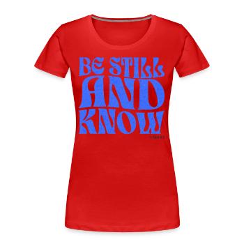 Christentum Christlicher Bibelvers - Frauen Premium Bio T-Shirt - Rot - Vorne - Mia (176cm)