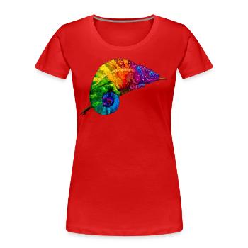 Regenbogenchamaeleon - Frauen Premium Bio T-Shirt - Rot - Vorne - Mia (176cm)