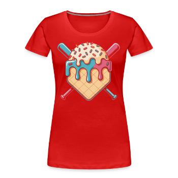 Eis-Baseballspieler - Frauen Premium Bio T-Shirt - Rot - Vorne - Mia (176cm)