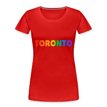 Fierté gaie LGBTQ arc-en-ciel de Toronto - T-shirt bio Premium Femme - rouge - Devant - Mia (176cm)