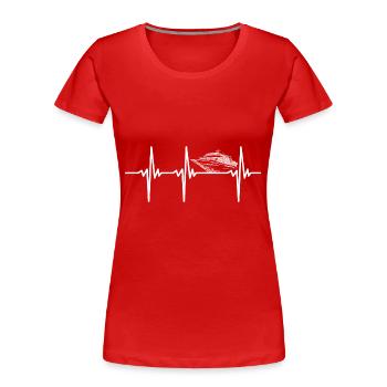 Herzschlag für Elegante Kreuzfahrtschiffe - Frauen Premium Bio T-Shirt - Rot - Vorne - Mia (176cm)