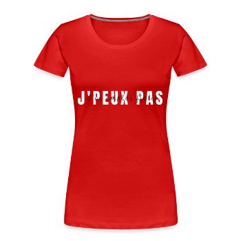 Ich kann nicht, ich habe einen fiktiven Job - Frauen Premium Bio T-Shirt - Rot - Vorne - Mia (176cm)
