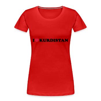 I love Kurdistan - T-shirt bio Premium Femme - rouge - Devant - Mia (176cm)