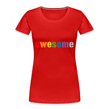 Chemise arc-en-ciel géniale, LGBT lgbtqi queer - T-shirt bio Premium Femme - rouge - Devant - Mia (176cm)