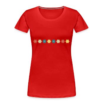 Vintage Retro Gänseblümchen - Frauen Premium Bio T-Shirt - Rot - Vorne - Mia (176cm)