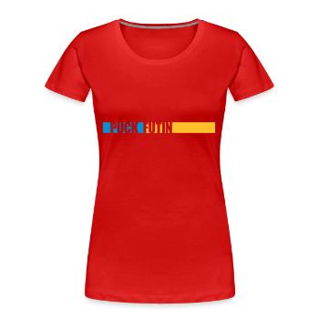 puck futin logo design - Women's Premium Organic T-Shirt - red - Front - Mia (176cm)