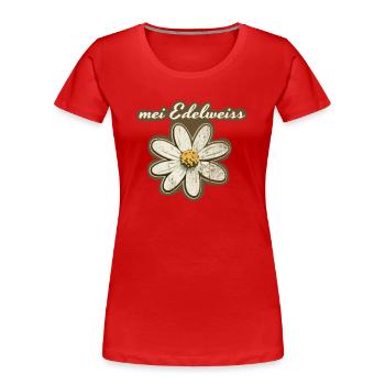 mei Edelweiss - Frauen Premium Bio T-Shirt - Rot - Vorne - Mia (176cm)