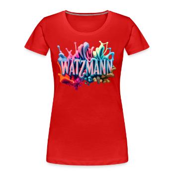 Berg Watzmann - Modernes und Buntes Design - Frauen Premium Bio T-Shirt - Rot - Vorne - Mia (176cm)