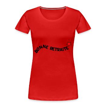 retirement. HAPPY RETIREMENT. HAPPY RETIREMENT - Women's Premium Organic T-Shirt - red - Front - Mia (176cm)