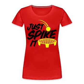 Farbe änderbar | Roundnet Spikeball Fun - Frauen Premium Bio T-Shirt - Rot - Vorne - Mia (176cm)