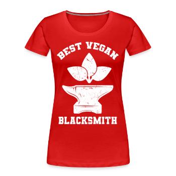 Forging Vegan - Women's Premium Organic T-Shirt - red - Front - Mia (176cm)