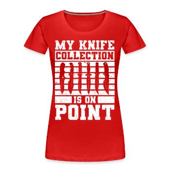 Collecteur de couteaux - T-shirt bio Premium Femme - rouge - Devant - Mia (176cm)