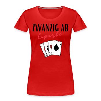 Vingt d’Expert - T-shirt bio Premium Femme - rouge - Devant - Mia (176cm)