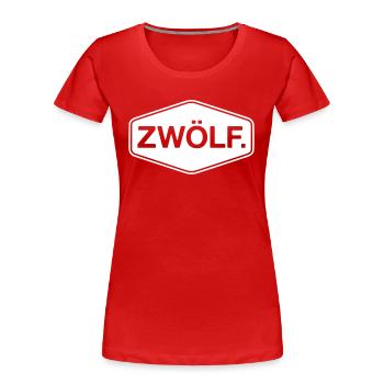 12ème anniversaire Jeune fille 12 ans Douze - T-shirt bio Premium Femme - rouge - Devant - Mia (176cm)