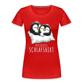 Chemise de nuit Penguin Chemise de nuit officielle Pingouins - T-shirt bio Premium Femme - rouge - Devant - Mia (176cm)
