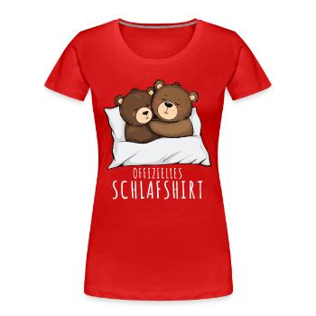 Chemise de nuit Bears Chemise de nuit officielle Bears - T-shirt bio Premium Femme - rouge - Devant - Mia (176cm)