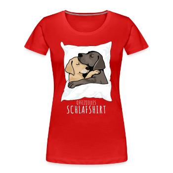 Chemise de nuit Retriever Chemise de nuit officielle Chiens - T-shirt bio Premium Femme - rouge - Devant - Mia (176cm)