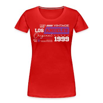 1999 Vintage Born Legend 25 Birthday - Women's Premium Organic T-Shirt - red - Front - Mia (176cm)