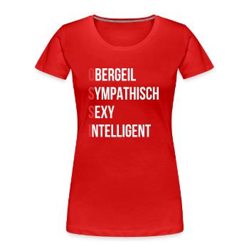 Ossi - Frauen Premium Bio T-Shirt - Rot - Vorne - Mia (176cm)