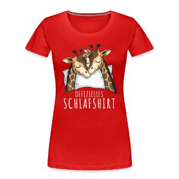 Chemise de nuit Girafe Chemise de nuit officielle Girafe - T-shirt bio Premium Femme - rouge - Devant - Mia (176cm)