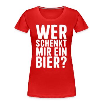 Festival de la bière de Majorque Qui me donne une bière - T-shirt bio Premium Femme - rouge - Devant - Mia (176cm)