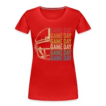 Retro Football Gameday American Football - Frauen Premium Bio T-Shirt - Rot - Vorne - Mia (176cm)