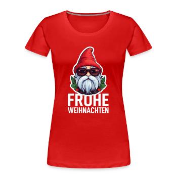 Gnome Gnome Noël - T-shirt bio Premium Femme - rouge - Devant - Mia (176cm)