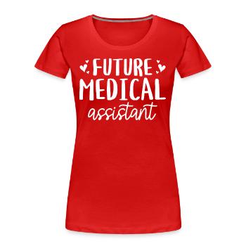 Future Assistante Médicale Certifiée - T-shirt bio Premium Femme - rouge - Devant - Mia (176cm)