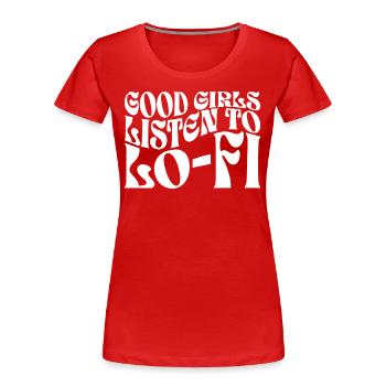 girls lofi B - Women's Premium Organic T-Shirt - red - Front - Mia (176cm)